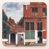Dutch Alley, Johannes Vermeer Rechteckiger Pappuntersetzer (Vorderseite)