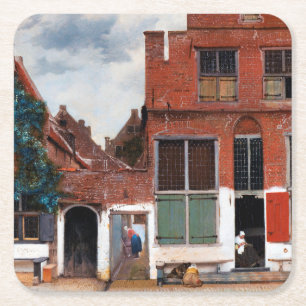 Dutch Alley, Johannes Vermeer Rechteckiger Pappuntersetzer