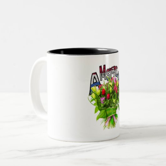 Dutch Amsterdam Souvenir T - Shirt Zweifarbige Tasse (Vorderseite Links)