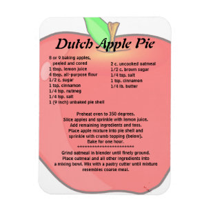 Dutch Apple Pie Recipe Magnet