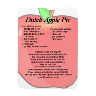 Dutch Apple Pie Recipe Magnet
