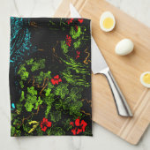 Dutch Art Nouveau Peacock and Butterfly Geschirrtuch (Viertel Falte)