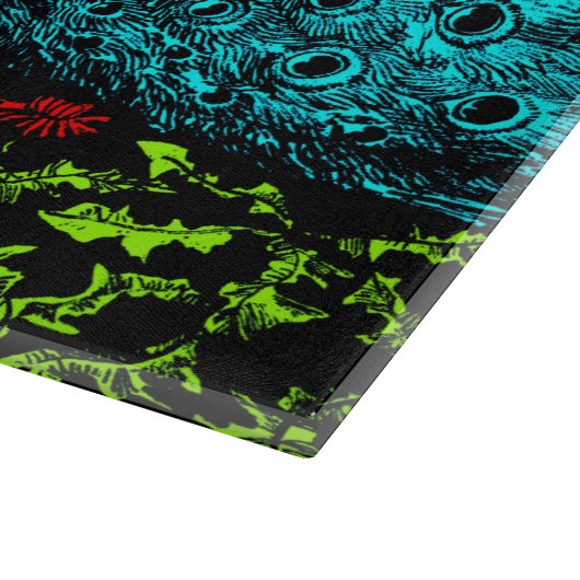 Dutch Art Nouveau Peacock and Butterfly Schneidebrett (Ecke)