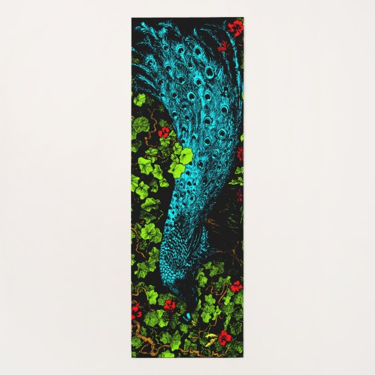 Dutch Art Nouveau Peacock and Butterfly Yogamatte (Rückseite)