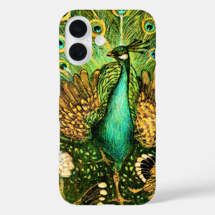 Dutch Art Nouveau Peacock and Chickens iPhone 16 Hülle