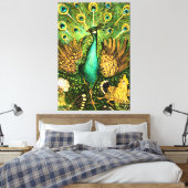 Dutch Art Nouveau Peacock and Chickens Leinwanddruck (Insitu (Schlafzimmer))