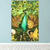 Dutch Art Nouveau Peacock and Chickens Leinwanddruck (Insitu (Holzboden))