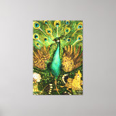 Dutch Art Nouveau Peacock and Chickens Leinwanddruck (Vorderseite)