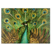 Dutch Art Nouveau Peacock and Chickens Schneidebrett (Vorderseite)