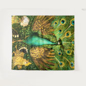 Dutch Art Nouveau Peacock and Chickens Wandteppich (Vorderseite (Horizontal))