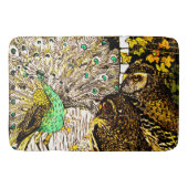 Dutch Art Nouveau Peacock and Owls Badematte (Vorderseite)