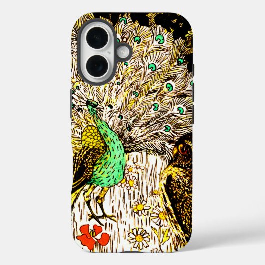 Dutch Art Nouveau Peacock and Owls Case-Mate iPhone Hülle (Rückseite)