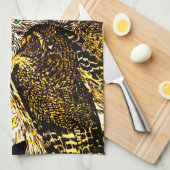 Dutch Art Nouveau Peacock and Owls Geschirrtuch (Viertel Falte)