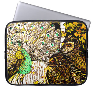 Dutch Art Nouveau Peacock and Owls Laptopschutzhülle