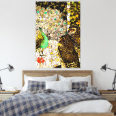Dutch Art Nouveau Peacock and Owls Leinwanddruck (Insitu (Schlafzimmer))