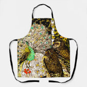 Dutch Art Nouveau Peacock and Owls Schürze (Vorderseite)