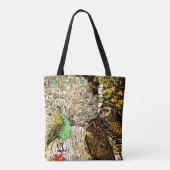 Dutch Art Nouveau Peacock and Owls Tasche (Rückseite)