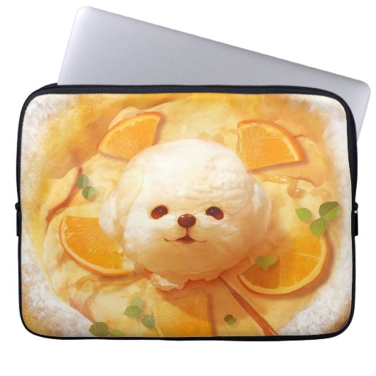 Dutch Baby Pancake mit Niedlicher Dog Ice Creme Laptopschutzhülle (Vorderseite)