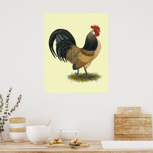 Dutch Bantam: Blue Quail Rooster Poster (Küche)