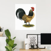 Dutch Bantam: Blue Quail Rooster Poster (Heimbüro)