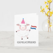 Dutch Birthday Card - Gefeliciteerd Karte (Gelbe Blume)