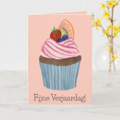 Dutch Birthday Frucht Cupcake Karte (Gelbe Blume)