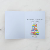 Dutch Birthday Watercolor cupcakes Card Karte (Innenseite)