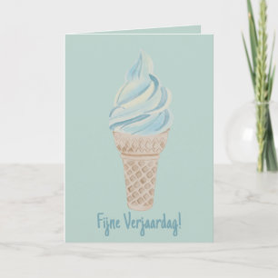 Dutch Birthday Watercolor Ice Creme Card Karte