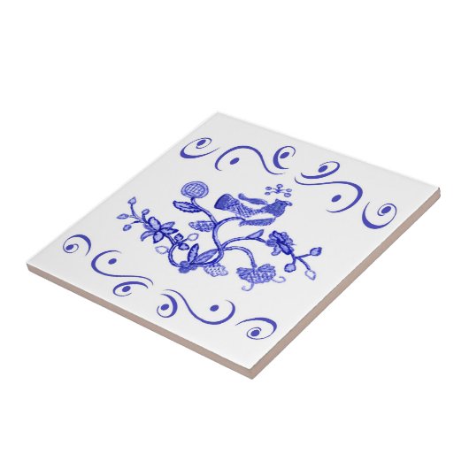Dutch Blue Bird Fliese (Seite)
