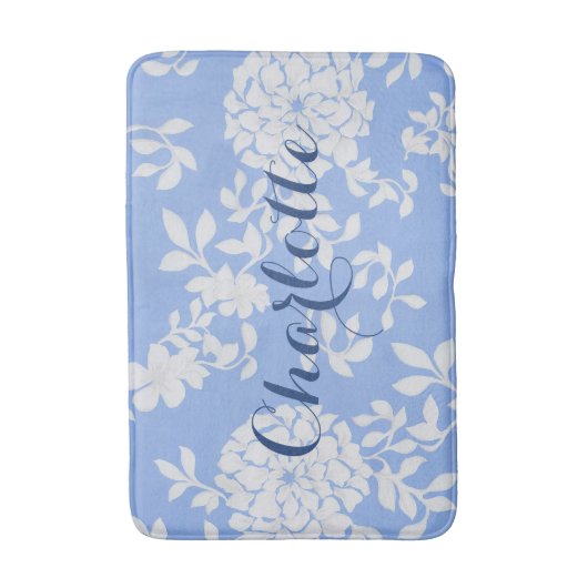 Dutch Blue Floral Delft Style Badematte (Vorderseite Vertikal)