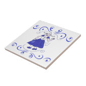 Dutch Blue Milk Maid Fliese (Seite)