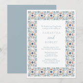 Dutch Blue Tile Wedding Einladung (Vorne/Hinten)