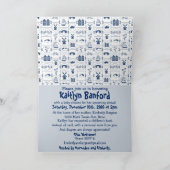 Dutch Blue Tiles Baby Showcard Einladung (Innenseite)
