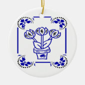 Dutch Blue Tulips Keramikornament (Vorne)