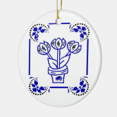 Dutch Blue Tulips Keramikornament (Links)