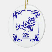 Dutch Boy Ice Skaten Keramikornament (Links)