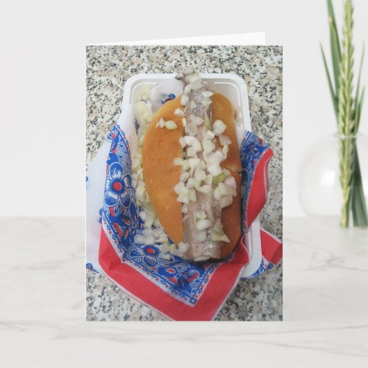 Dutch Broodje Herring With Onions Note Card Karte (Vorderseite)