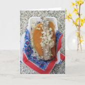 Dutch Broodje Herring With Onions Note Card Karte (Gelbe Blume)