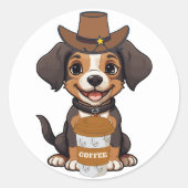 Dutch Bros Coffee Dog Runder Aufkleber (Vorderseite)