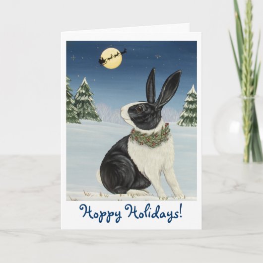 Dutch Bunny Rabbit - Hoppy Holidays! Karte (Vorderseite)