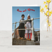 Dutch children in national Kostüm Karte (Gelbe Blume)