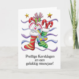 Dutch - Christmas Stocking With Rabbit And Gifts - Feiertagskarte