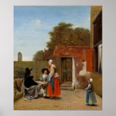 Dutch Courtyard - Pieter de Hooch Fine Art Poster (Vorne)