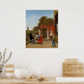 Dutch Courtyard - Pieter de Hooch Fine Art Poster (Küche)