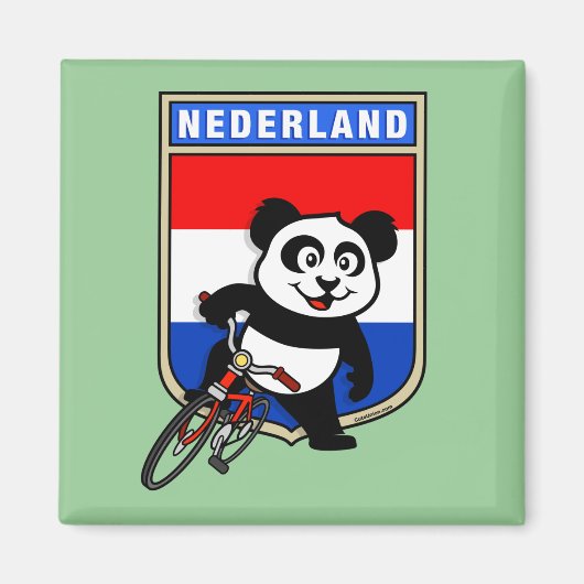 Dutch Cycling Panda Magnet (Vorne)
