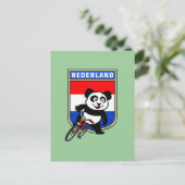 Dutch Cycling Panda Postkarte (Stehend Vorderseite)
