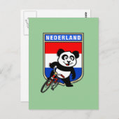 Dutch Cycling Panda Postkarte (Vorne/Hinten)