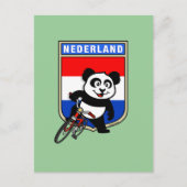 Dutch Cycling Panda Postkarte (Vorderseite)
