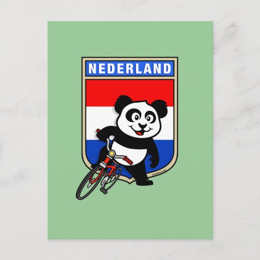 Dutch Cycling Panda Postkarte (Vorderseite)