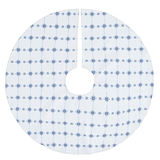 Dutch Delft Blue Floral Pattern Tree Skirt Polyester Weihnachtsbaumdecke (Vorderseite)